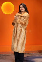 Load image into Gallery viewer, Full length natural bobcat fur coat with shawl collar
