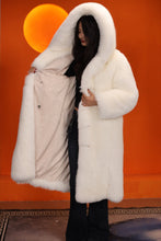 Load image into Gallery viewer, Full length natural Saga arctic fox fur hooded coat
