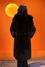 Load image into Gallery viewer, Full length natural muskrat fur hooded coat
