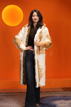 Load image into Gallery viewer, Full length natural cat fur hooded coat
