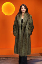 Load image into Gallery viewer, Full length natural racoon fur coat with shawl collar
