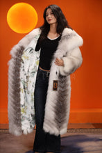 Load image into Gallery viewer, Full length Saga cross fox fur coat with shawl collar
