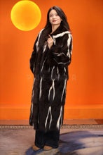 Load image into Gallery viewer, Full length skunk fur coat with shawl collar
