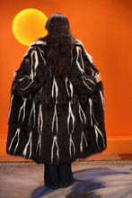 Load image into Gallery viewer, Full length skunk fur coat with shawl collar
