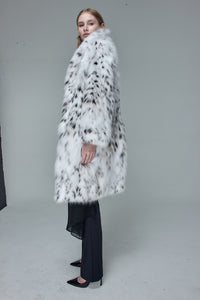 Saga fox fur coat  in imitation of lynx fur