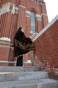 Full length natural Saga sable fur coat with shawl collar