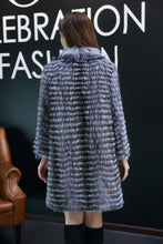 Load image into Gallery viewer, Striped Silver Fox Fur Coat
