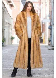 Womens Real Saga Red Fox Fur Coat