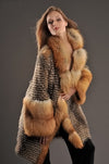 womens real saga red fox fur coat