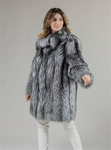 Real Silver Fox Fur Coat