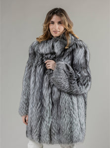 Real Silver Fox Fur Coat