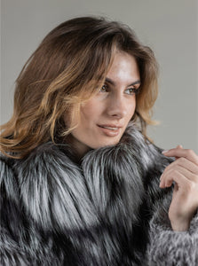 Real Silver Fox Fur Coat