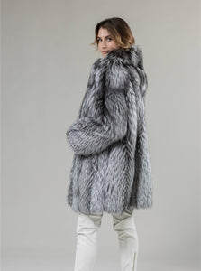 Real Silver Fox Fur Coat