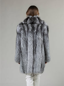 Real Silver Fox Fur Coat