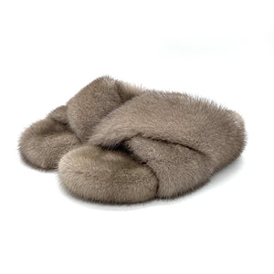 Mink Slippers Fur Slides