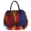 Ladies Mongolian Sheep Fur Handbag with Multicolor
