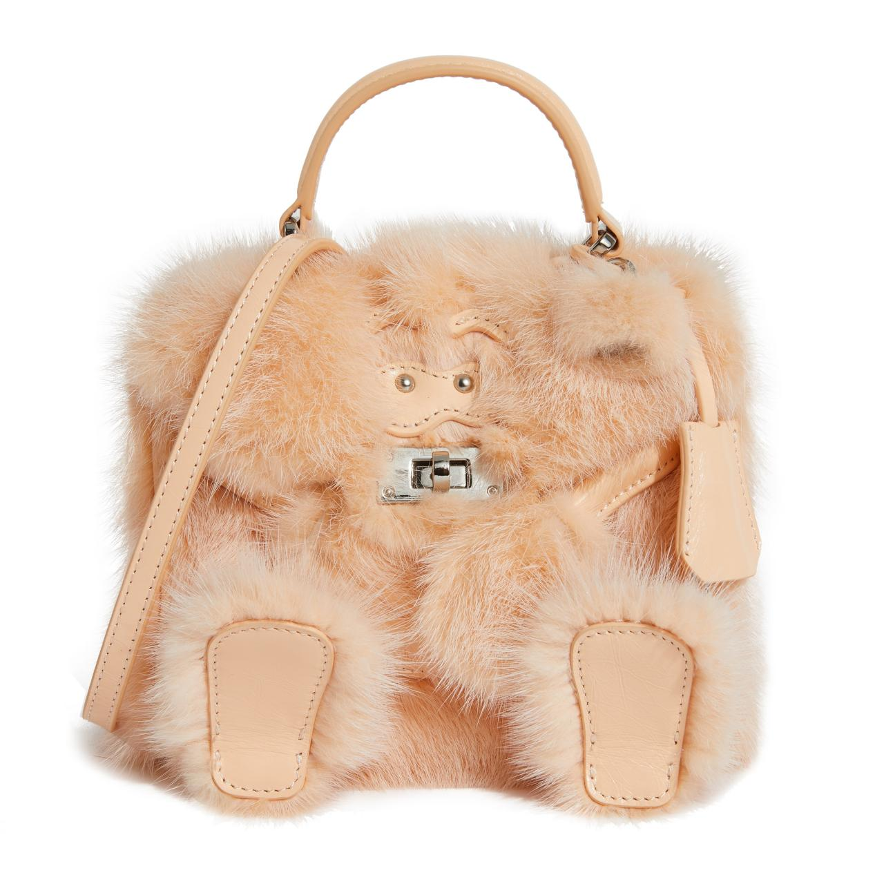 Real Mink Fur Handbag