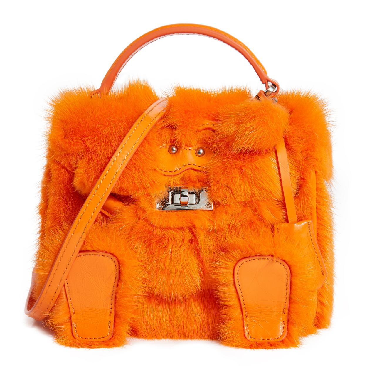 Real Mink Fur Handbag